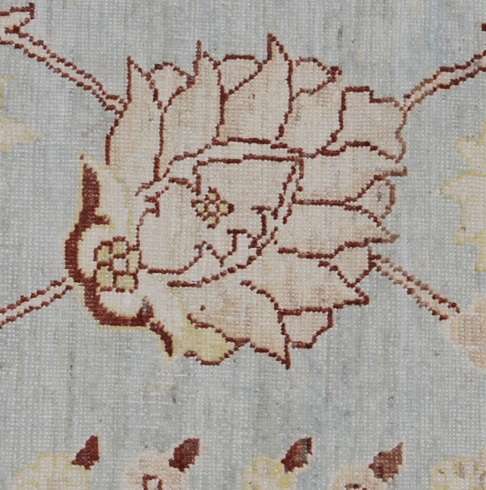 10'x14' Ariana Traditional Tabriz Design Blue Beige Hand Knotted Wool Area Rug