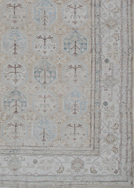 9'x12' Ariana Geometric Khotan Design Large Earth Tone Hazara Rug Collection