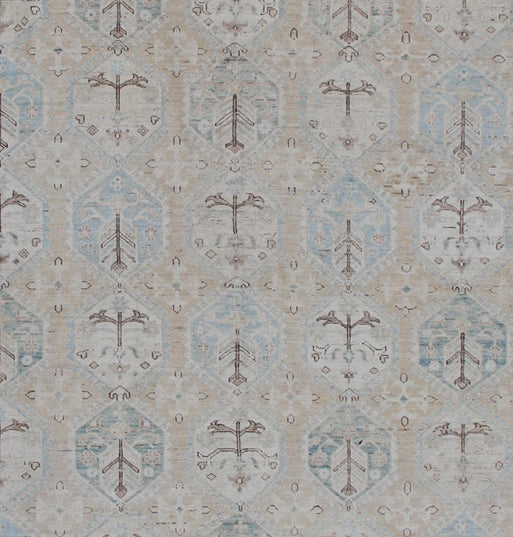 9'x12' Ariana Geometric Khotan Design Large Earth Tone Hazara Rug Collection