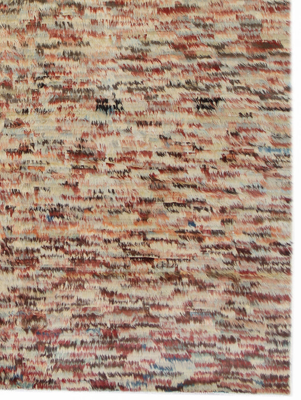 6'x9' Ariana Moroccan Cream and Red Striped Confetti Barchi Wool Area Rug