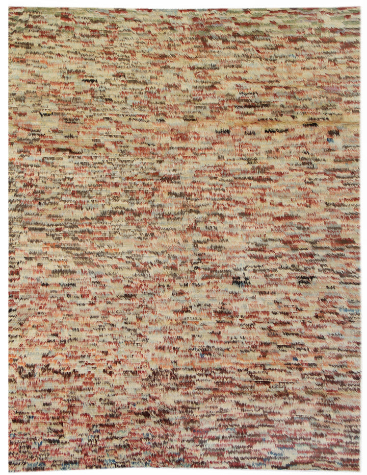 6'x9' Ariana Moroccan Cream and Red Striped Confetti Barchi Wool Area Rug