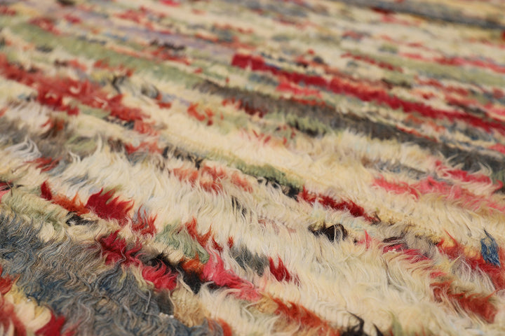 6'x9' Ariana Moroccan Multi-Color Striped Confetti Barchi Wool Area Rug