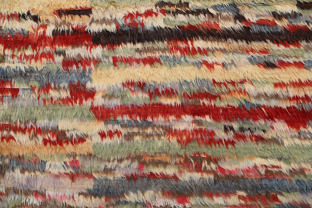 6'x9' Ariana Moroccan Multi-Color Striped Confetti Barchi Wool Area Rug
