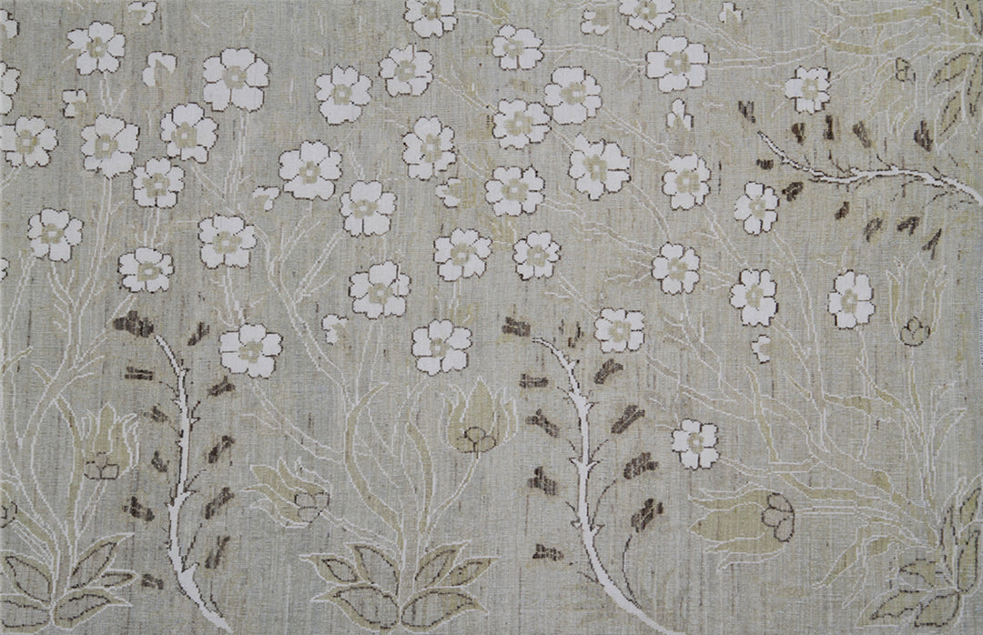 9'x12' Fine Hand-knotted Rug | Wool & Cotton | Floral Rug