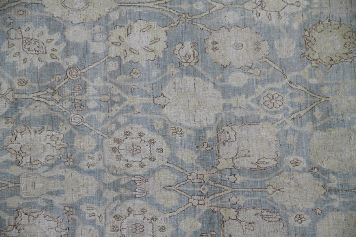 10'x13' Fine Tabriz Design Wool and Silk Highlight Ariana Hand Knotted Large Size Rug