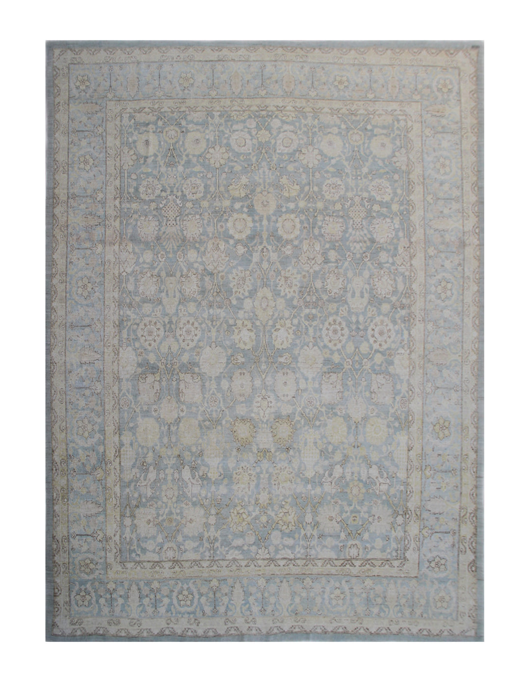 10'x13' Fine Tabriz Design Wool and Silk Highlight Ariana Hand Knotted Large Size Rug