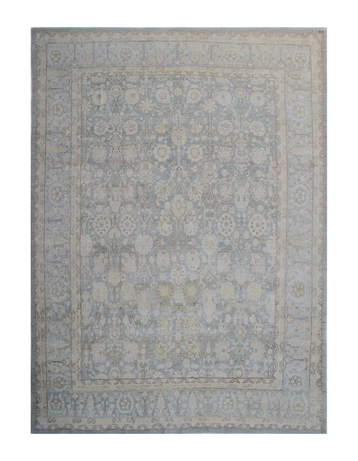 10'x13' Fine Tabriz Design Wool and Silk Highlight Ariana Hand Knotted Large Size Rug