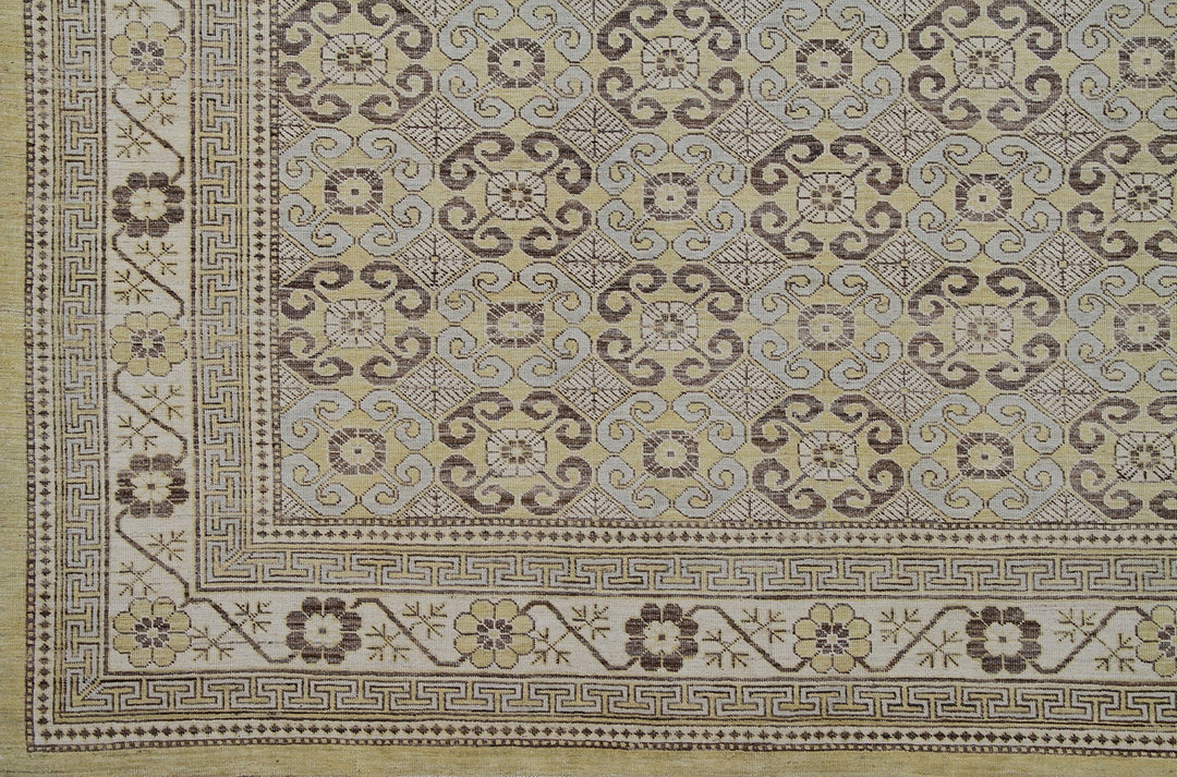 10'x8' Ariana hand Knotted Wool Samarkand Geometric Design Area Rug