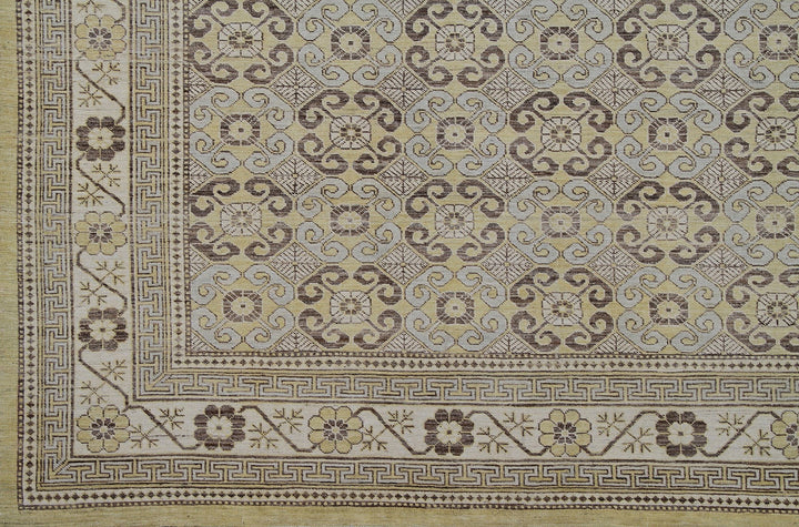 10'x8' Ariana hand Knotted Wool Samarkand Geometric Design Area Rug