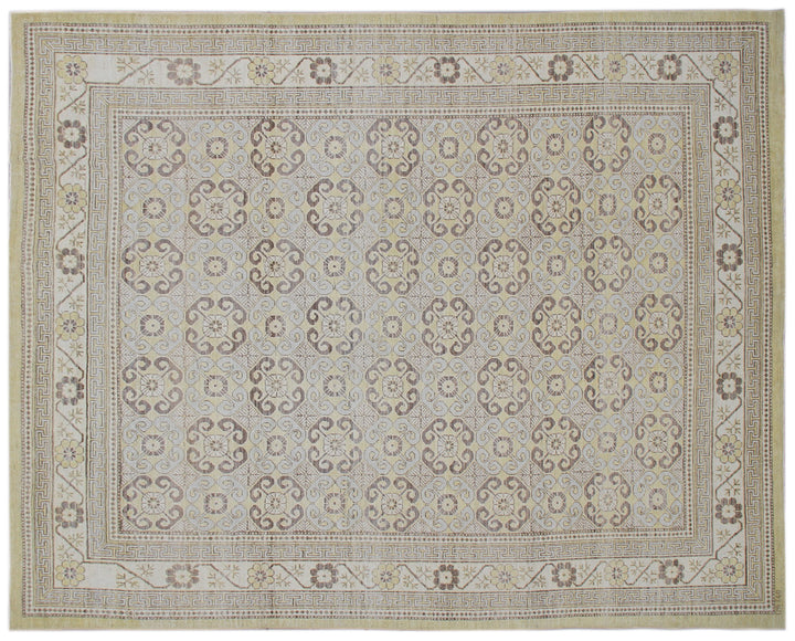 10'x8' Ariana hand Knotted Wool Samarkand Geometric Design Area Rug