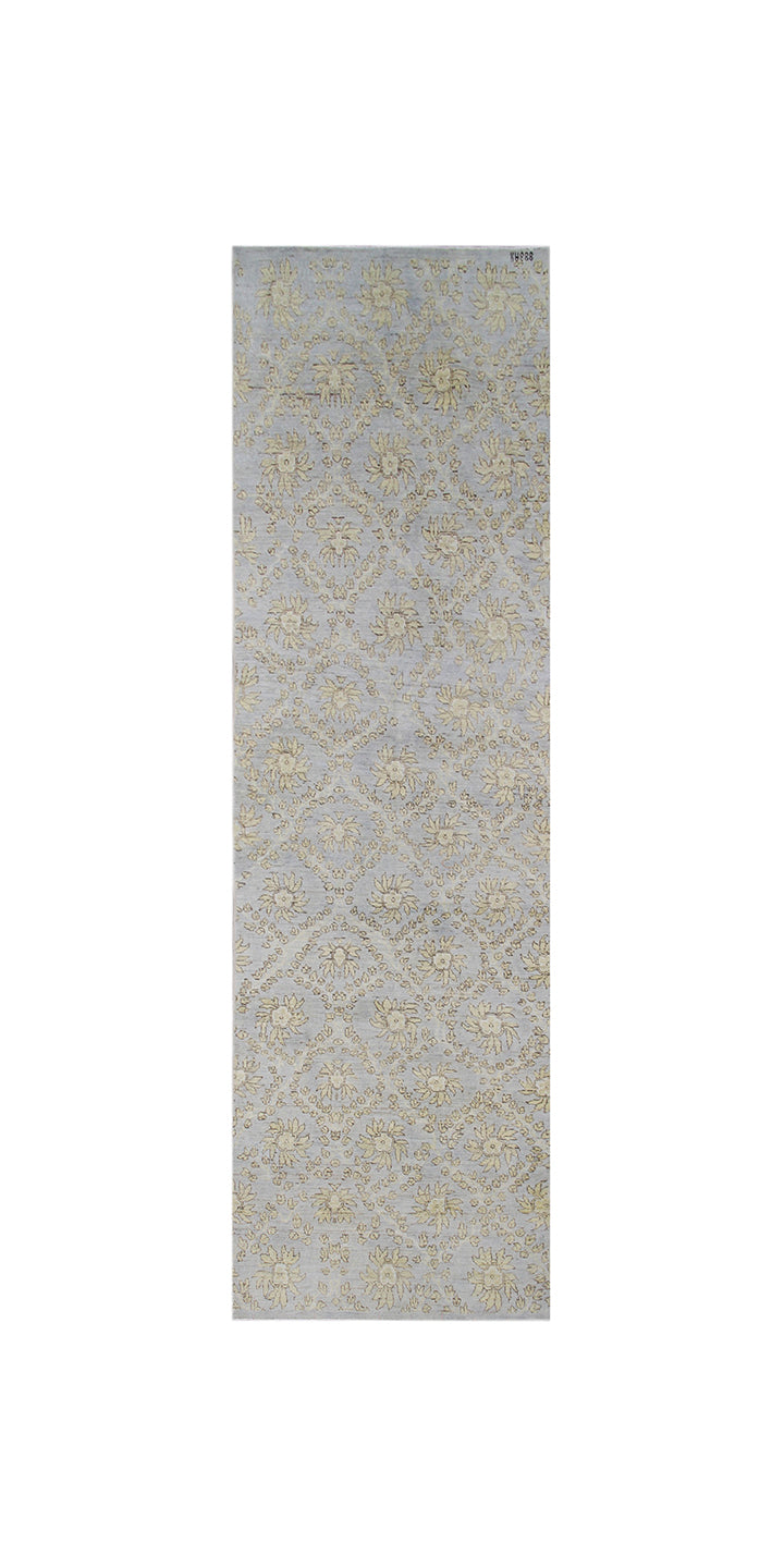 3'x10' Ariana Soft Blue Floral Transitional Runner Rug