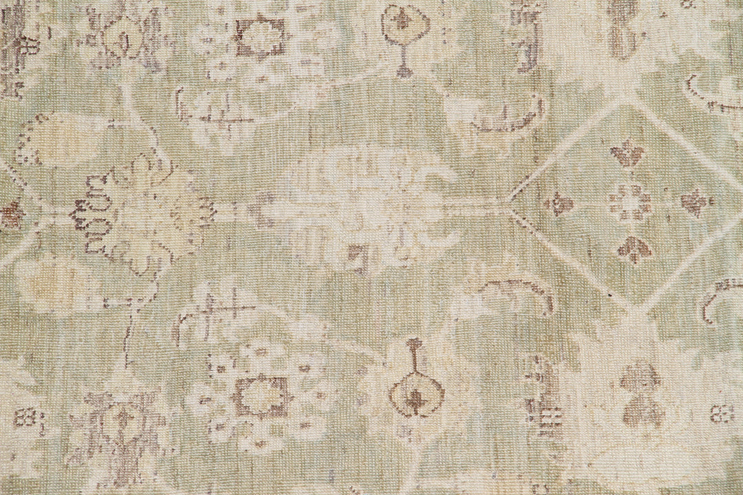 10'x14' Fine Pale Green Tabriz Design Ariana Traditional Area Rug