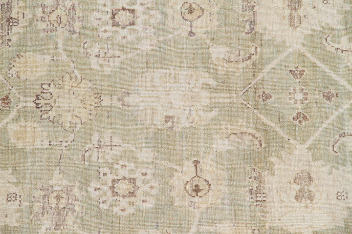 10'x14' Fine Pale Green Tabriz Design Ariana Traditional Area Rug