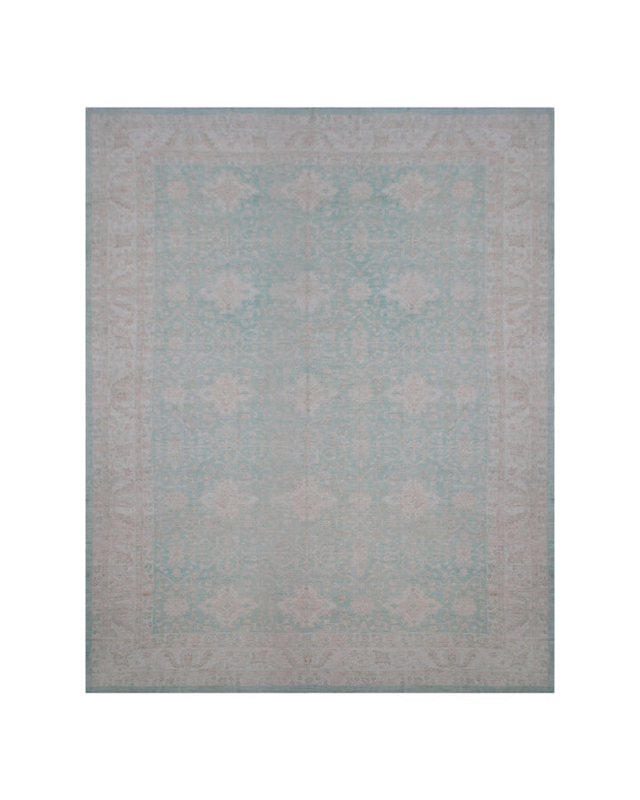 16'x23' Green Oushak Design Rug | Hand-knotted Wool | Large Area Rug