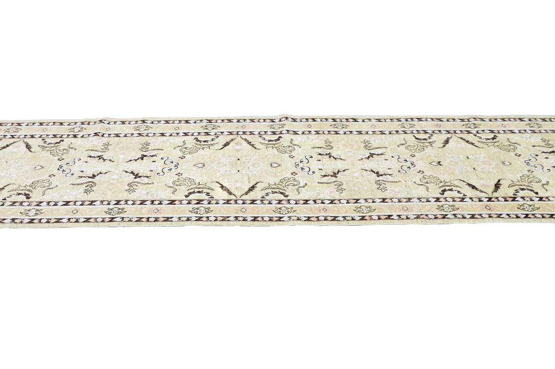 16'x3' Ariana Transitional Ivory Cream Brown White Runner Rug