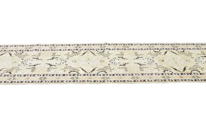 16'x3' Ariana Transitional Ivory Cream Brown White Runner Rug