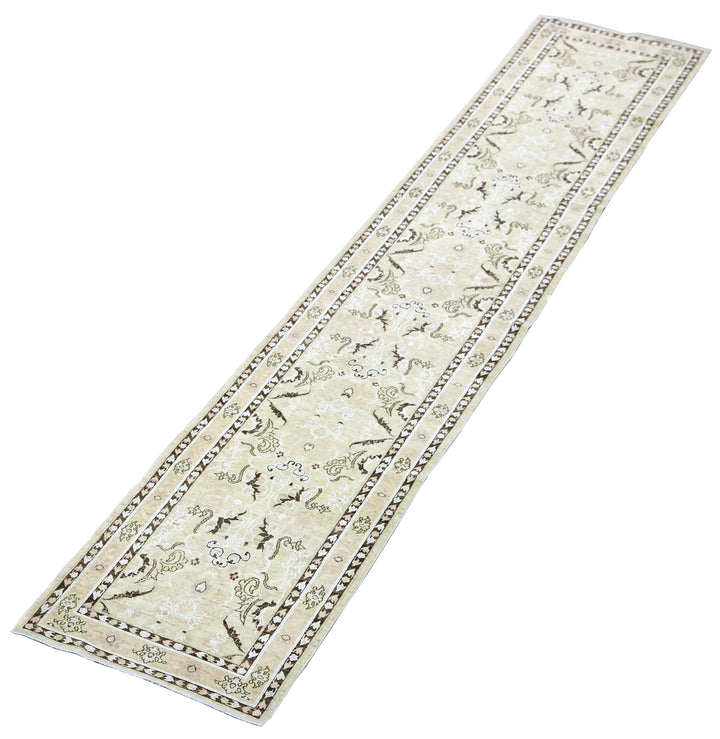 16'x3' Ariana Transitional Ivory Cream Brown White Runner Rug