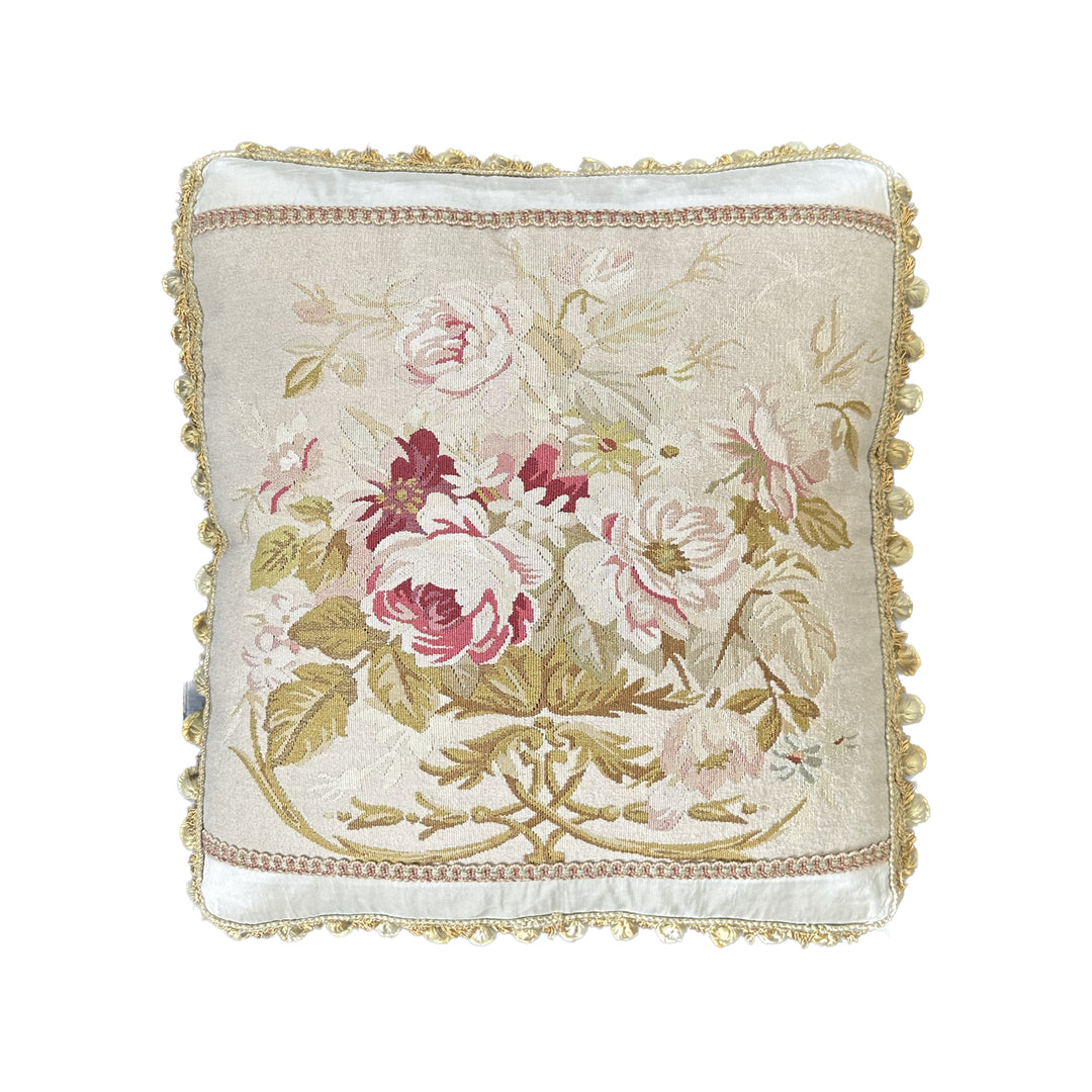 Silk and Wool Hand-woven Aubusson Style Pillowcase