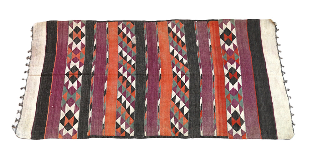 Vintage Afghan Maimana Kilim (4'9" x 9'3") | Tribal Geometric Rug | Ariana Rugs