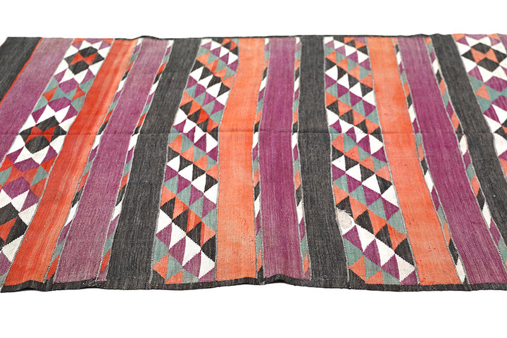 Vintage Afghan Maimana Kilim (4'9" x 9'3") | Tribal Geometric Rug | Ariana Rugs