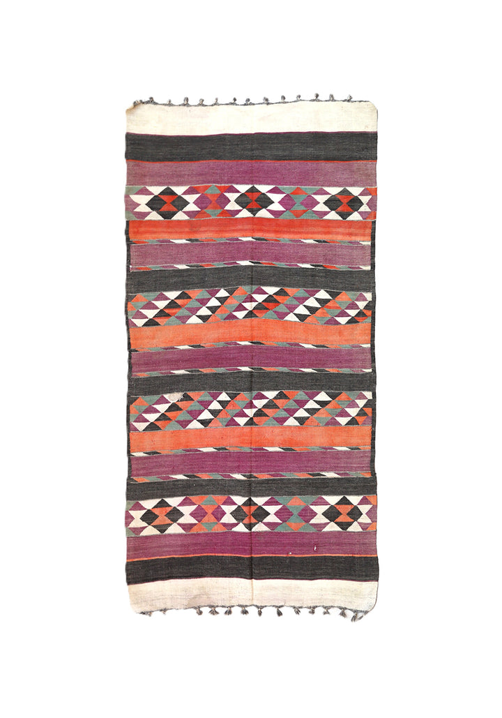 Vintage Afghan Maimana Kilim (4'9" x 9'3") | Tribal Geometric Rug | Ariana Rugs