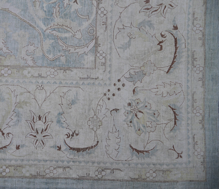 14'x20' Fine Silk and Wool Large Ariana Soft Blue Luxury Area Rug