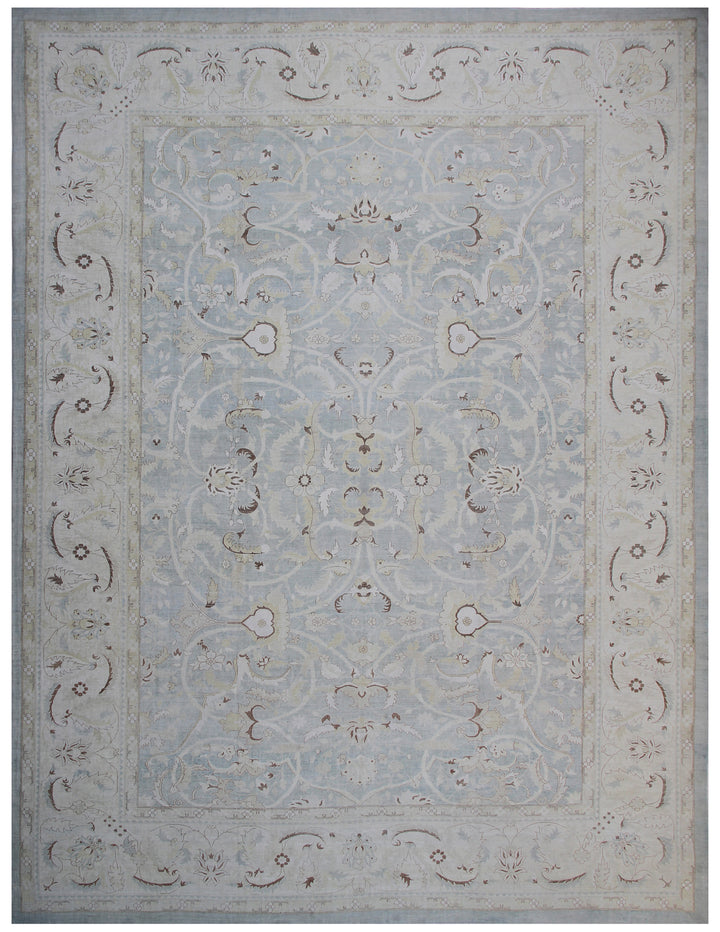 14'x20' Fine Silk and Wool Large Ariana Soft Blue Luxury Area Rug