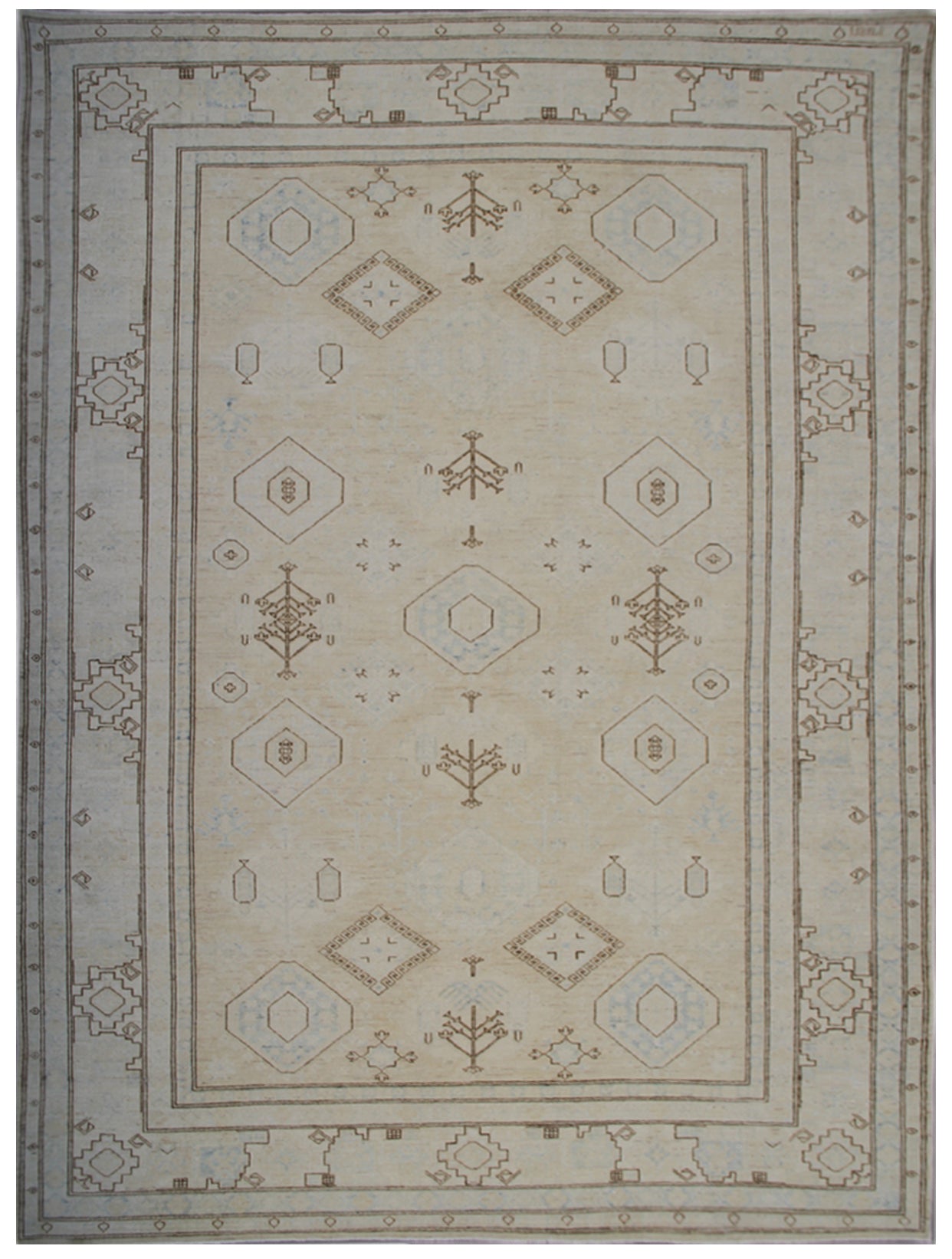 11'x8'Ariana Caucasian Geometric Design Hazara Rug