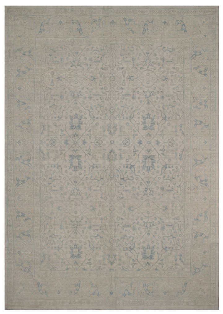 14'x10' Ariana Transitional Agra Design Hand Knotted Wool Rug