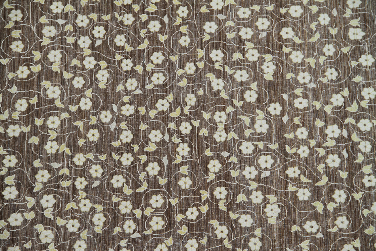 10'x12' Floral Ariana Transitional Brown Cream Rug