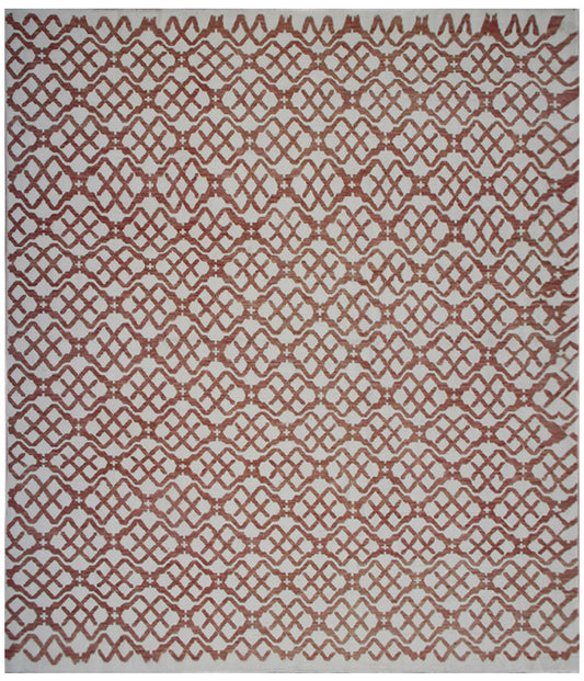 8'x8' Square Geometric Terracotta Ariana Modern Rug