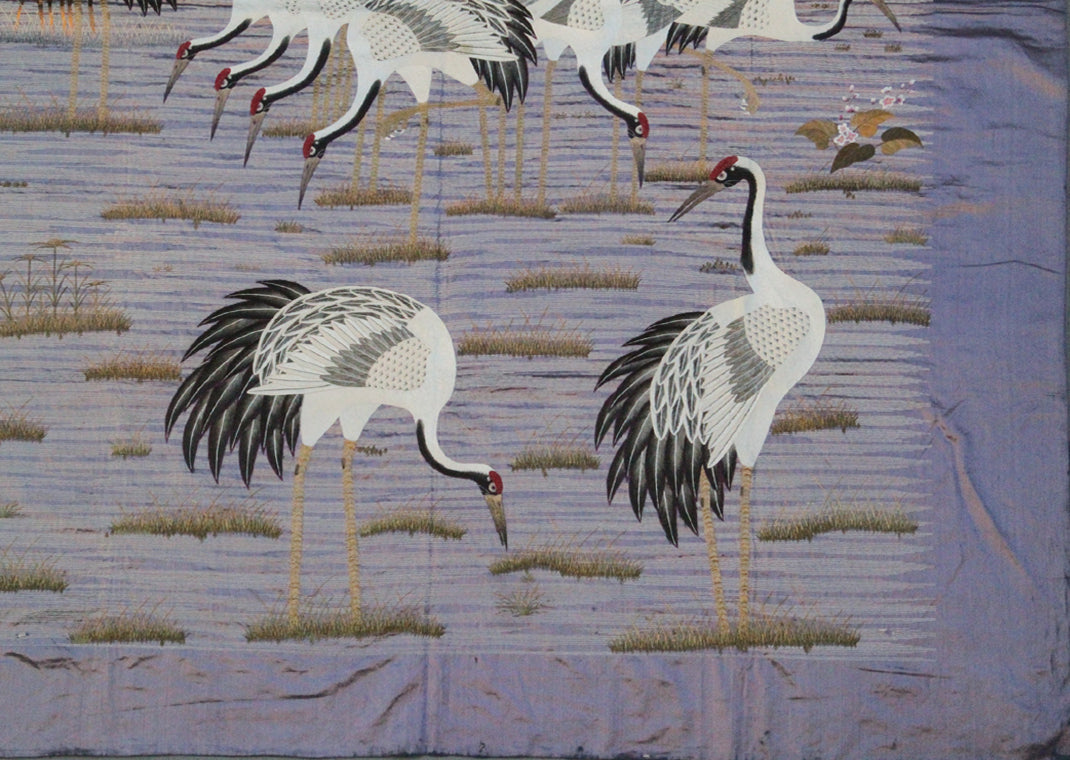 6'x7' Antique Japanese Wall Hanging Textile