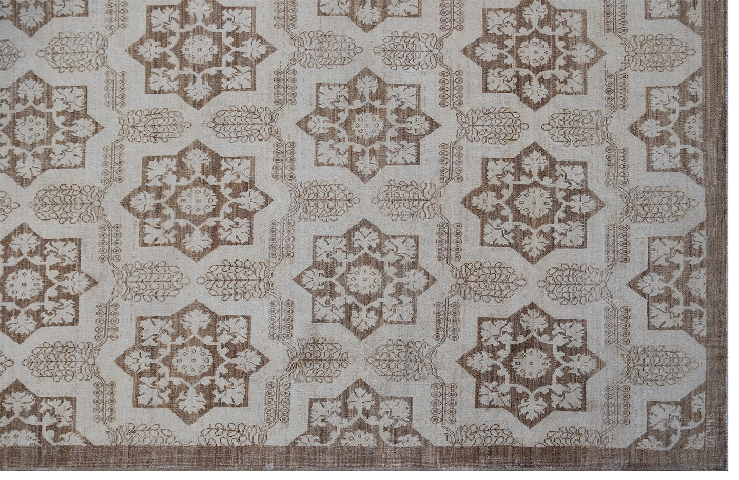 13' x12' Ariana Square Transitional Brown Beige Rug