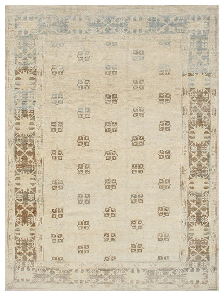 11'x9' Ariana Geometric Design Wool Hand Knotted Vintage Collection Area Rug