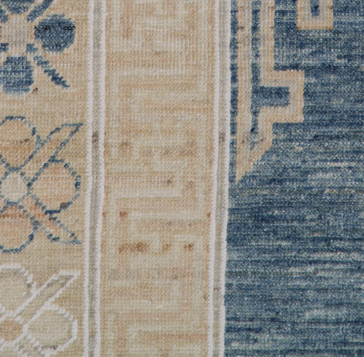 12'x9' Ariana Traditional Samarkand Design Blue Ivory Medallion Area Rug