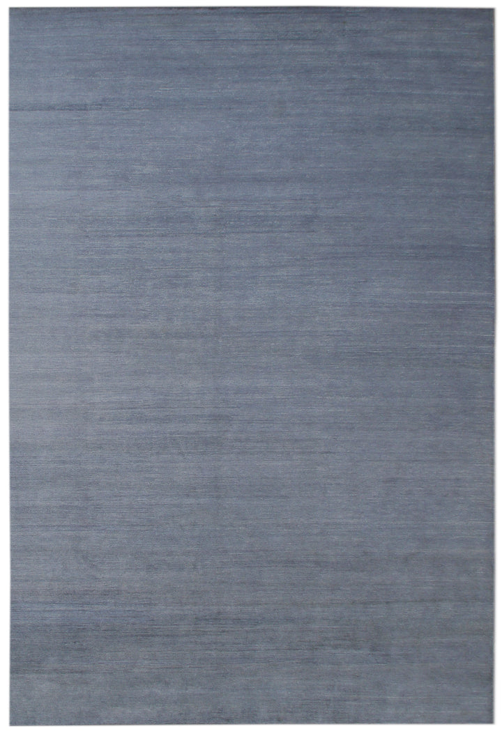 10'x14' Fine Grey Cut and Loop Viscos Ariana Modern Navy Rug