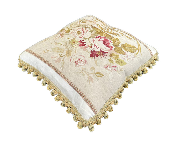 Silk and Wool Hand-woven Aubusson Style Pillowcase