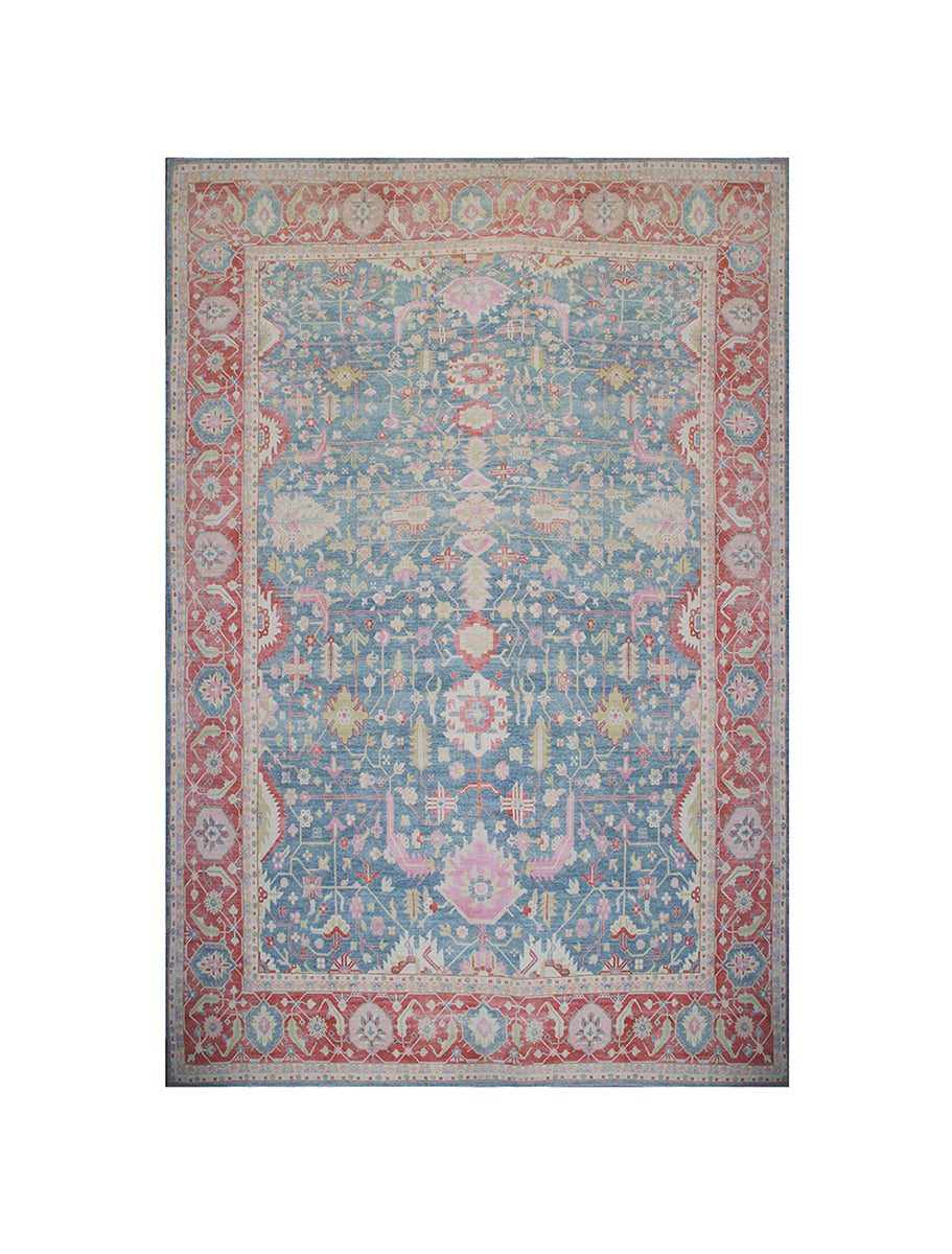 Decorative rug with floral pattern on a white background