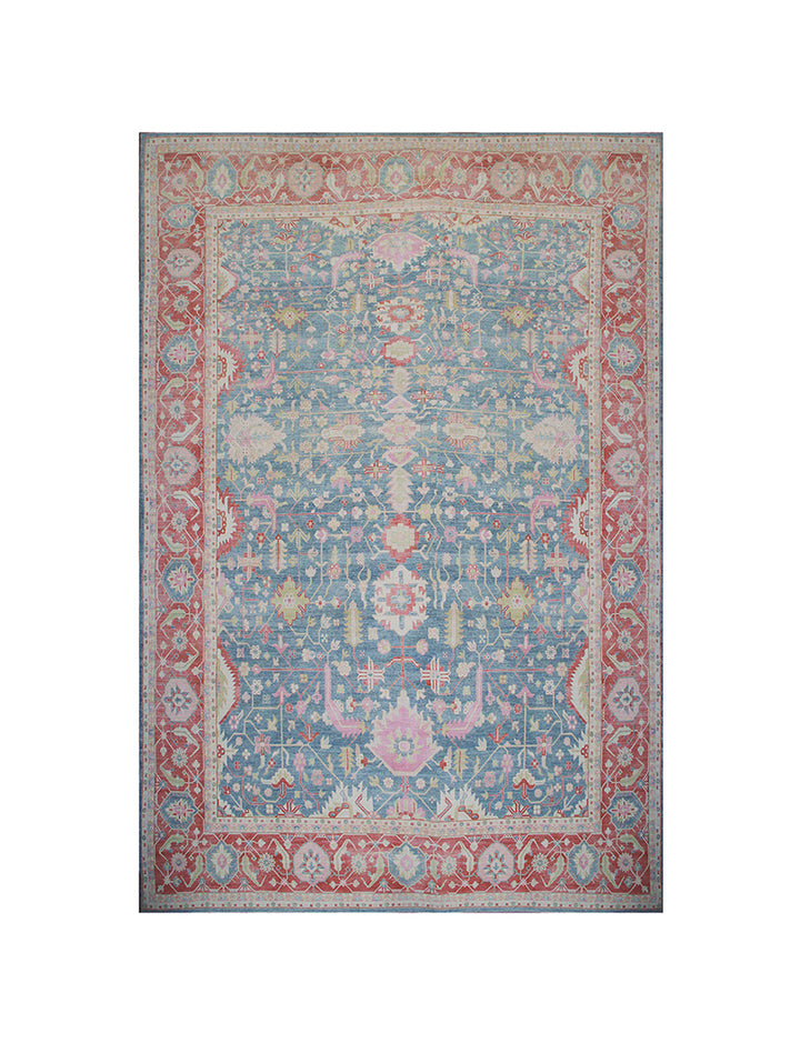 Decorative rug with floral pattern on a white background