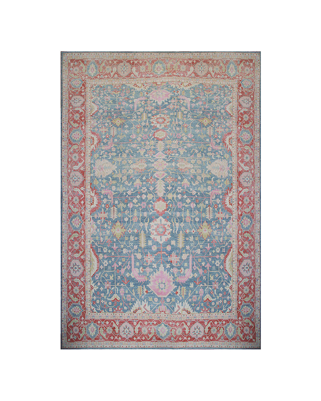 17'x25' Persian Serapi Design | Blue Red Large Wool Rug