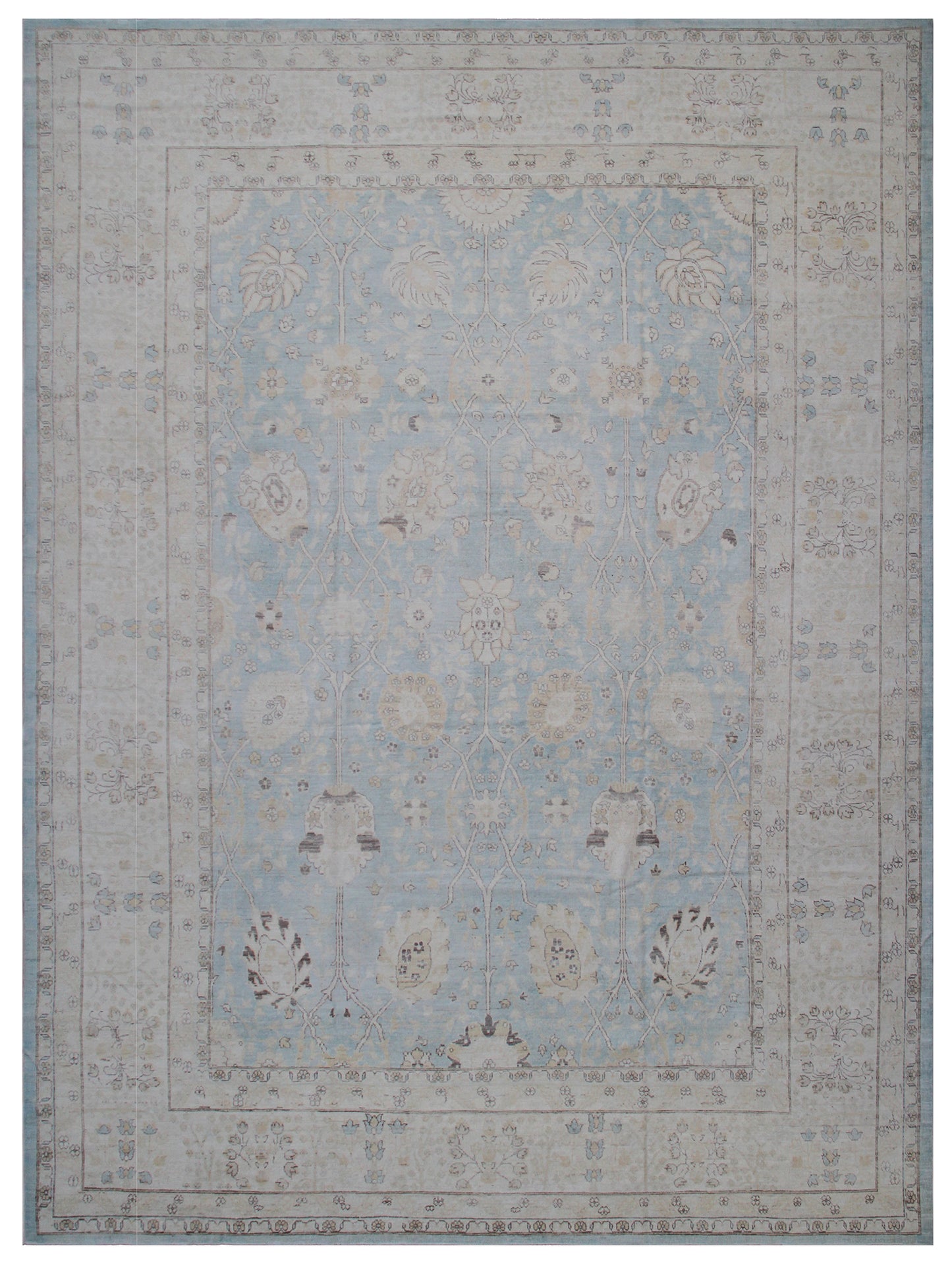 10x13 Blue Tabriz Design Ariana Luxury Rug