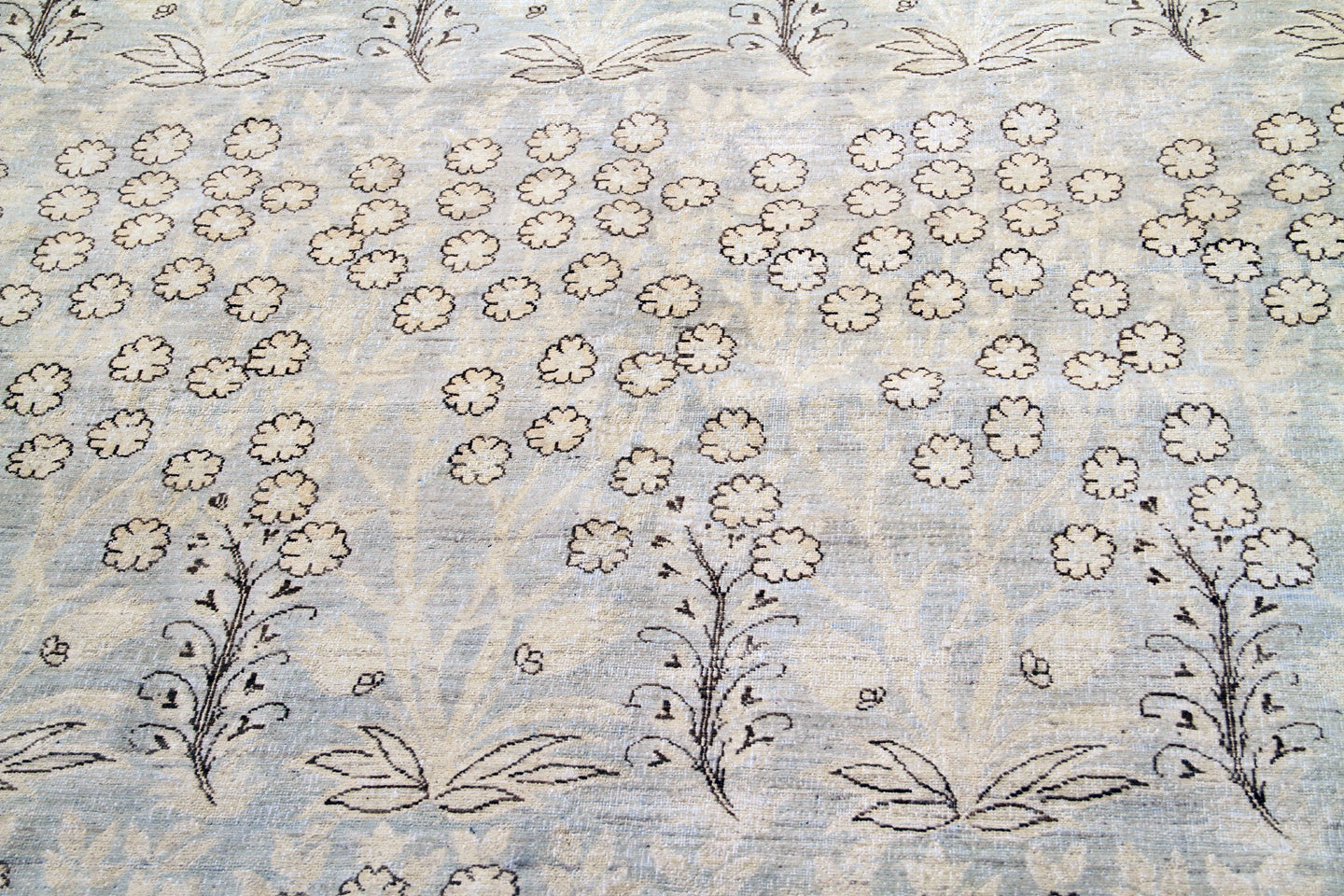 9'x12' Ariana Transitional Blue Brown Floral Design Rug
