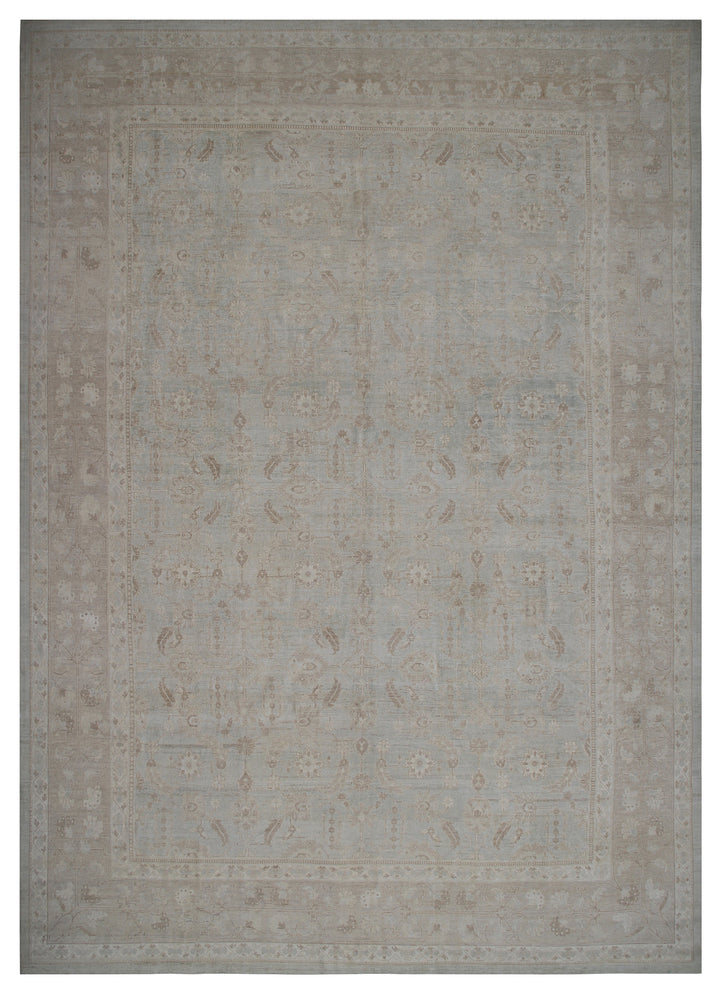 10'x14' Ariana Traditional Floral Soft Blue Beige Rug