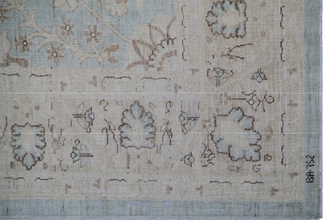 25'x6' Ariana Fine Tabriz Design Soft Blue Beige Runner Rug