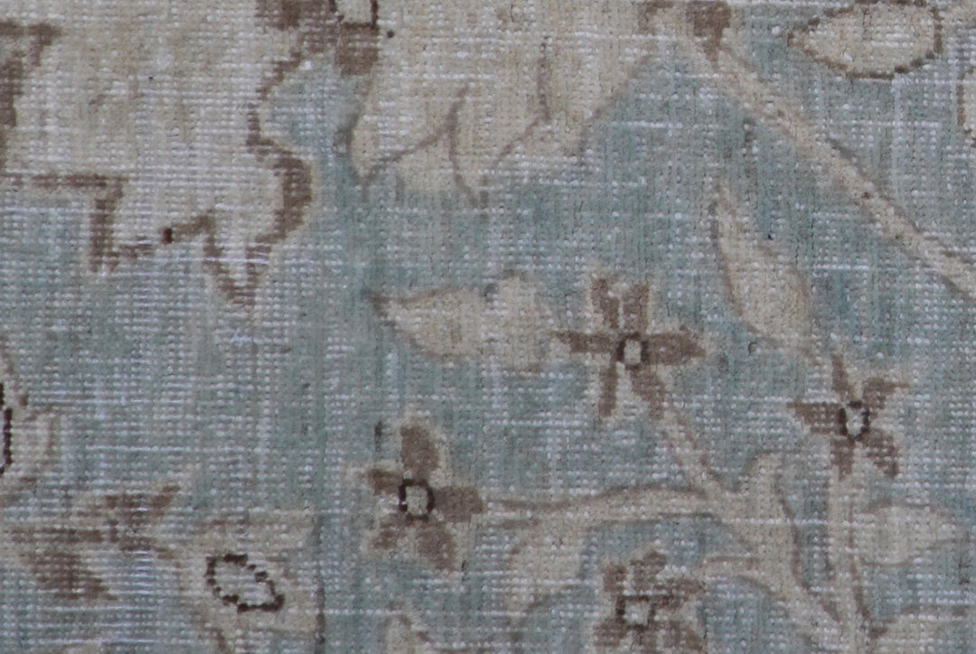 25'x6' Ariana Fine Tabriz Design Soft Blue Beige Runner Rug