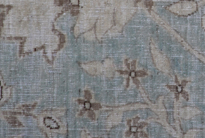 25'x6' Ariana Fine Tabriz Design Soft Blue Beige Runner Rug