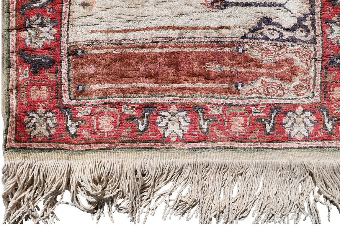 2x5 Vintage Turkish Saf Prayer Rug