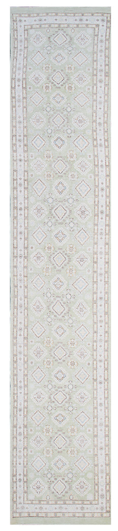 16'x3' Ariana Caucasian Geometric Design Hazara Traditional Runner Rug