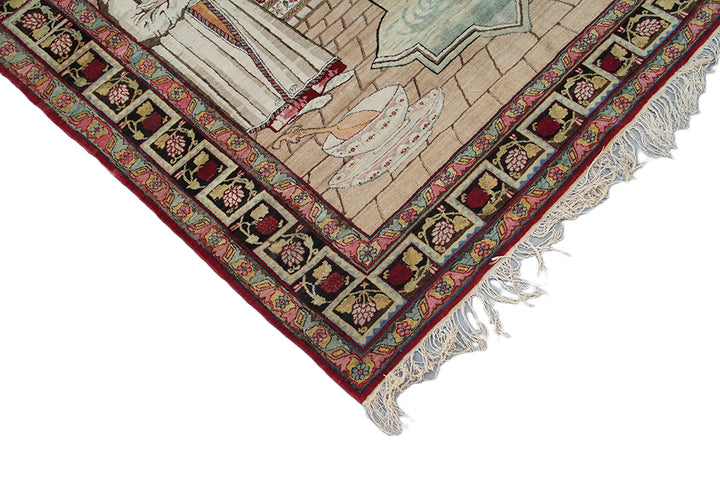 19th Century Persian Pictorial Kerman Rug | Karim Khan Zand Portrait | Ariana Rugs