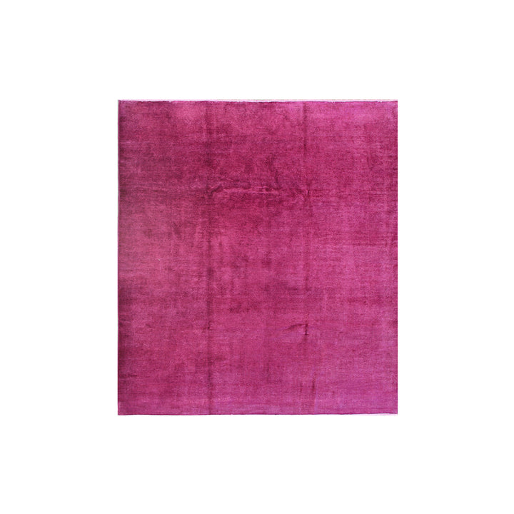 8'x9' Plain Magenta Pink Hand-knotted Wool Ariana Over-dye Area Rug